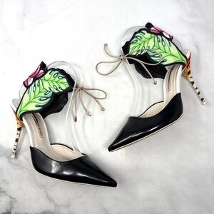 Sophia Webster Rousseau Jungle Tiger Ankle Cuff Tie Pointed Toe Pumps Heels 40
